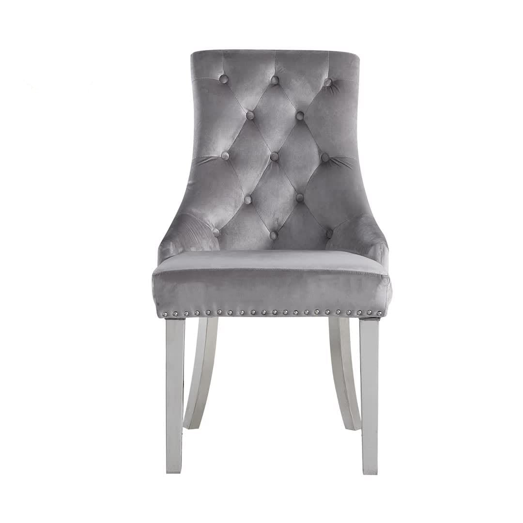 Stainless steel frame high density foam velvet fabric seat