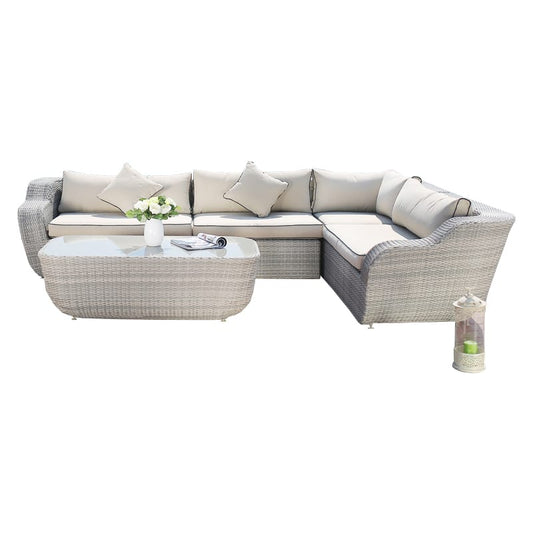 PE Rattan Aluminium Frame with seat cushions with pillow